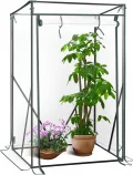 WOLTU Foliengewächshaus Tomatengewächshaus, PE-reissfeste, wasserdichte Plane mit Rolltor, für Garten, Terrasse, Hinterhof, 100x50x150/136cm, transparent - Thumbnail 1