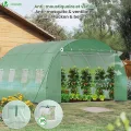 VOUNOT® Gewächshaus Foliengewächshaus Winterfest Tomatenhaus Folientunnel, 4x3x2m 12m² Grün - Thumbnail 5