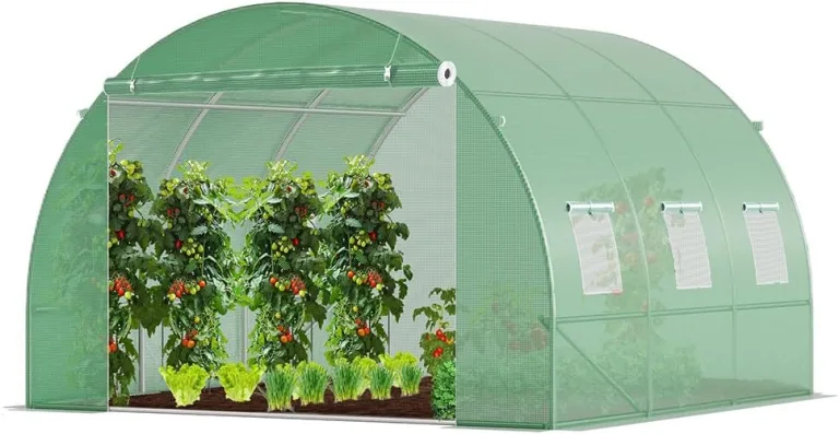 VOUNOT® Gewächshaus Foliengewächshaus Winterfest Tomatenhaus Folientunnel, 3x3x2m 9m² – Bild 1