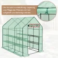 WOLTU Foliengewächshaus, Tomatengewächshaus für Garten Balkon, Indoor & Outdoor, Metallgestell, 143 x 195 x 216 cm, Gewächshaus mit 3 Ablagen, für Frühbeet Gemüse Blumen, Grün - Thumbnail 6