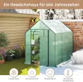 WOLTU Foliengewächshaus, Tomatengewächshaus für Garten Balkon, Indoor & Outdoor, Metallgestell, 143 x 195 x 216 cm, Gewächshaus mit 3 Ablagen, für Frühbeet Gemüse Blumen, Grün - Thumbnail 7