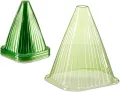 Relaxdays Pflanzenhut im 24er Set, Pflanzhilfe, Pflanzenschutz vor Frost, Schnecken & Vögeln, PVC, Pflanzglocke, grün 10026432 - Thumbnail 1