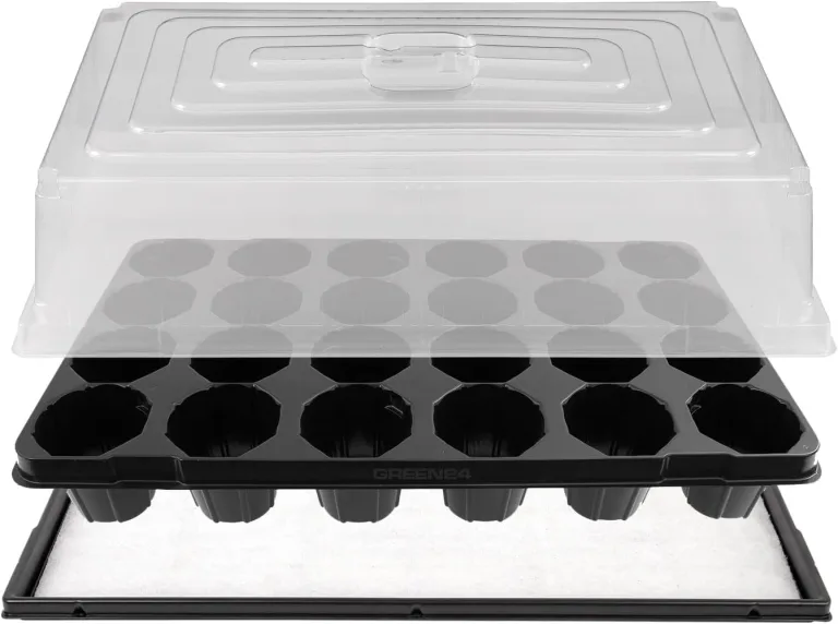 GREEN24 Hydroponik 1284 XXL Profi Zimmergewächshaus hoch mit 84 Töpfen, automatischer Bewässerung für die Anzucht mit Kapillarsystem als Treibhaus Gewächshaus (84XXL) – Bild 6