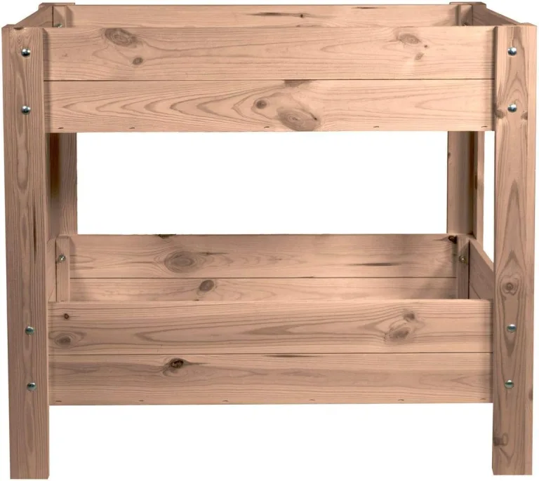 mgc24 Hochbeet - Kiefernholz Dunkelbraun rechteckig, stehender Pflanzkasten für Garten Terrasse Balkon - 80 x 37,6 x 78 cm mit Ablageboden – Bild 5