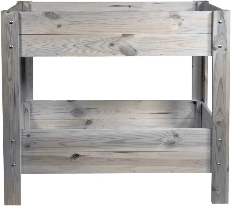 mgc24 Hochbeet - Kiefernholz Dunkelbraun rechteckig, stehender Pflanzkasten für Garten Terrasse Balkon - 80 x 37,6 x 78 cm mit Ablageboden – Bild 6