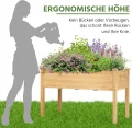 Yaheetech Hochbeet Pflanzkasten Blumenbett aus Holz, Kräuterbeet Frühbeet mit Abflusslöchern für Garten Balkon, Hellbraun 120,5 × 59 × 76 cm (LxBxH) - Thumbnail 9