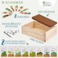 Saatgut Anzuchtset mit Holzkiste und 8 Sorten Pflanzen Samen: Kinder Anzuchtset Pflanzen mit Gemüse, Erdbeeren und Kräuter Samen – Mini Gewächshaus und Mini Garten Starter Kit von OwnGrown - Thumbnail 3