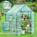 Ohuhu Gewächshaus Foliengewächshaus 3 Tiers 12 Regale | Winterfest & Stabil | Tomatengewächshaus für Pflanzen mit PE-Abdeckung | Tomatenhaus für Garten 145x145x195 cm Grün - Thumbnail 2