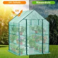 Ohuhu Gewächshaus Foliengewächshaus 3 Tiers 12 Regale | Winterfest & Stabil | Tomatengewächshaus für Pflanzen mit PE-Abdeckung | Tomatenhaus für Garten 145x145x195 cm Grün - Thumbnail 4