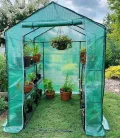 Ohuhu Gewächshaus Foliengewächshaus 3 Tiers 12 Regale | Winterfest & Stabil | Tomatengewächshaus für Pflanzen mit PE-Abdeckung | Tomatenhaus für Garten 145x145x195 cm Grün - Thumbnail 9