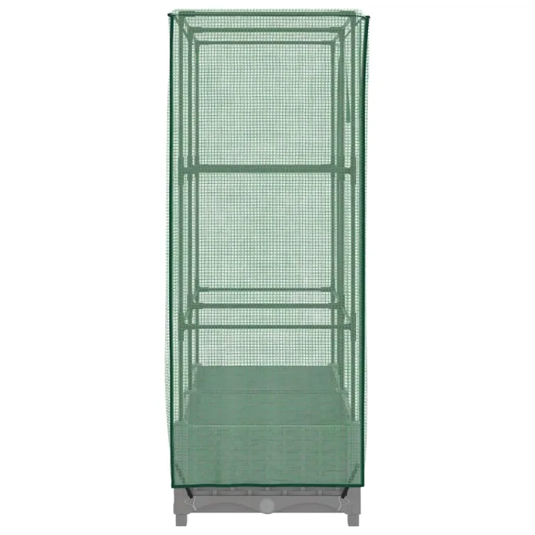 Hochbeet mit Gewächshaus Frühbeet Aufsatz Rattan Optik 80x40x123 cm, Tomatenhaus mit Stabilem Eisenrahmen, Wasserdicht für Garten Balkon Terrasse, Ideal für Gemüse Kräuter Blumen – Bild 5