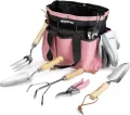 WORKPRO Gartenwerkzeug Set, 8 in 1 Gartengeräte mit Aufbewahrungstasche, aus Edelstahl, Gartenschaufel mit Holzgriff, Blumenschere, Gartenkralle, Handgrubber, Geschenk für Gärtnerinnen und Gärtner - Thumbnail 11