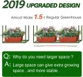 Upgrade Breiteres Gewächshausgemüse 4 Ebenen 102 cm x 49 cm x 160 cm Tragbares Innen-Außen-Gewächshaus für den Garten Durchsichtige PVC-Abdeckung Reißverschluss aufrollen - Thumbnail 5