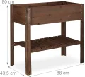Relaxdays Hochbeet Holz, Ablagefach, Pflanzkasten Balkon, Terrasse, Garten, Kräuterbeet, HBT 80x88x43,5cm, dunkelbraun, Braun / Bronze / Kupfer - Thumbnail 4