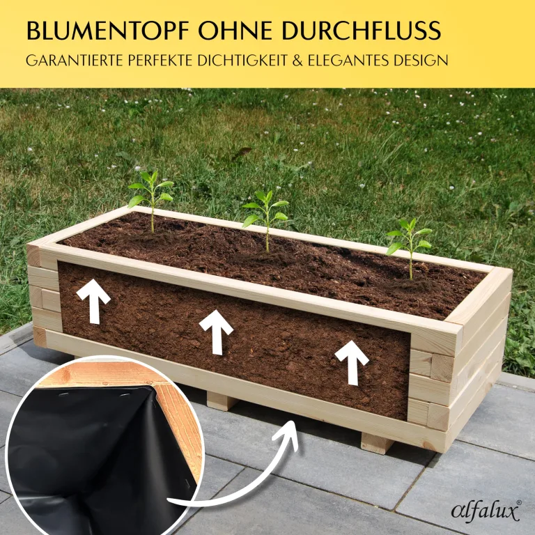 Hochbeet 115 x 40 x 30H cm Blumenkasten aus Holz Pflanzkübel Garten Balkon Terrasse Pflanzkasten 115KAN4030 – Bild 4