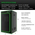 Grow-Zelt, hochreflektierendes 600D-Diamant-Mylar-Gewebe mit Beobachtungsfenster und Bodenschale für hydroponischen Indoor-Pflanzenanbau, 121,9 x 121,9 x 203,2 cm - Thumbnail 7