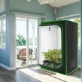 Grow-Zelt, hochreflektierendes 600D-Diamant-Mylar-Gewebe mit Beobachtungsfenster und Bodenschale für hydroponischen Indoor-Pflanzenanbau, 121,9 x 121,9 x 203,2 cm - Thumbnail 9
