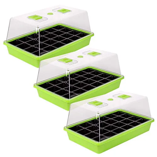 Schramm® Zimmergewächshaus Anzuchtkasten 1, 2 oder 3 Stück 38 x24 x18 cm Mini Gewächshaus Anzuchtset Anzucht Set Treibhaus Anzuchtschale mit Deckel und Belüftung, Größe:3 Stück – Bild 9