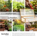 tectake® Frühbeet Aufsatz aus Holz, witterungsbeständig, Schutz vor Wind und Wetter, Frühbeetaufsatz mit funktionellen Hohlkammerplatten, 115 x 53 x 34 cm, kombinierbar Hochbeet 403232 - Thumbnail 6
