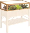 tectake® Frühbeet Aufsatz aus Holz, witterungsbeständig, Schutz vor Wind und Wetter, Frühbeetaufsatz mit funktionellen Hohlkammerplatten, 115 x 53 x 34 cm, kombinierbar Hochbeet 403232 - Thumbnail 2