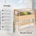 tectake® Frühbeet Aufsatz aus Holz, witterungsbeständig, Schutz vor Wind und Wetter, Frühbeetaufsatz mit funktionellen Hohlkammerplatten, 115 x 53 x 34 cm, kombinierbar Hochbeet 403232 - Thumbnail 3