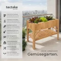 tectake® Hochbeet aus Holz mit Ablagefach, für Garten, Balkon und Terrasse, Innenleben mit Pflanzfolie ausgestattet, witterungsbeständig, 119 x 53 x 90 cm - Thumbnail 2