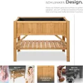 tectake® Hochbeet aus Holz mit Ablagefach, für Garten, Balkon und Terrasse, Innenleben mit Pflanzfolie ausgestattet, witterungsbeständig, 119 x 53 x 90 cm - Thumbnail 3