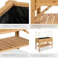 tectake® Hochbeet aus Holz mit Ablagefach, für Garten, Balkon und Terrasse, Innenleben mit Pflanzfolie ausgestattet, witterungsbeständig, 119 x 53 x 90 cm - Thumbnail 4