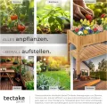 tectake® Hochbeet aus Holz mit Ablagefach, für Garten, Balkon und Terrasse, Innenleben mit Pflanzfolie ausgestattet, witterungsbeständig, 119 x 53 x 90 cm - Thumbnail 5