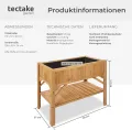 tectake® Hochbeet aus Holz mit Ablagefach, für Garten, Balkon und Terrasse, Innenleben mit Pflanzfolie ausgestattet, witterungsbeständig, 119 x 53 x 90 cm - Thumbnail 6