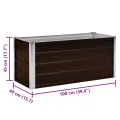 vidaXL Hochbeet Blumenkasten Pflanzkasten Pflanzkübel Blumenkübel Pflanztopf Blumentopf Gemüsebeet Pflanzbeet Braun 100x40x45cm Verzinkter Stahl - Thumbnail 3