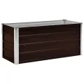 vidaXL Hochbeet Blumenkasten Pflanzkasten Pflanzkübel Blumenkübel Pflanztopf Blumentopf Gemüsebeet Pflanzbeet Braun 100x40x45cm Verzinkter Stahl - Thumbnail 1