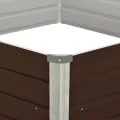 vidaXL Hochbeet Gartenbeet Frühbeet Pflanzbeet Kräuterbeet Gemüsebeet Blumenkasten Garten Pflanzkasten Pflanzenkübel Braun 129x129x45cm Verzinkter Stahl - Thumbnail 3