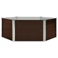 vidaXL Hochbeet Gartenbeet Frühbeet Pflanzbeet Kräuterbeet Gemüsebeet Blumenkasten Garten Pflanzkasten Pflanzenkübel Braun 129x129x45cm Verzinkter Stahl - Thumbnail 5