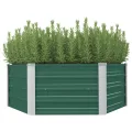 vidaXL Hochbeet Gartenbeet Frühbeet Pflanzbeet Kräuterbeet Gemüsebeet Blumenkasten Garten Pflanzkasten Pflanzenkübel Braun 129x129x45cm Verzinkter Stahl - Thumbnail 9