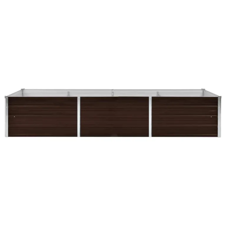 vidaXL Hochbeet Blumenkasten Pflanzkasten Pflanzkübel Blumenkübel Pflanztopf Blumentopf Gemüsebeet Pflanzbeet Braun 240x80x45cm Verzinkter Stahl – Bild 6