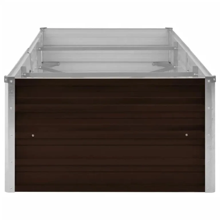 vidaXL Hochbeet Blumenkasten Pflanzkasten Pflanzkübel Blumenkübel Pflanztopf Blumentopf Gemüsebeet Pflanzbeet Braun 240x80x45cm Verzinkter Stahl – Bild 7