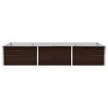 vidaXL Hochbeet Blumenkasten Pflanzkasten Pflanzkübel Blumenkübel Pflanztopf Blumentopf Gemüsebeet Pflanzbeet Braun 240x80x45cm Verzinkter Stahl - Thumbnail 6