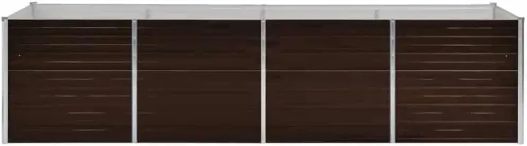 vidaXL Hochbeet Blumenkasten Pflanzkasten Pflanzkübel Blumenkübel Pflanztopf Blumentopf Gemüsebeet Pflanzbeet Braun 320x80x77cm Verzinkter Stahl – Bild 7