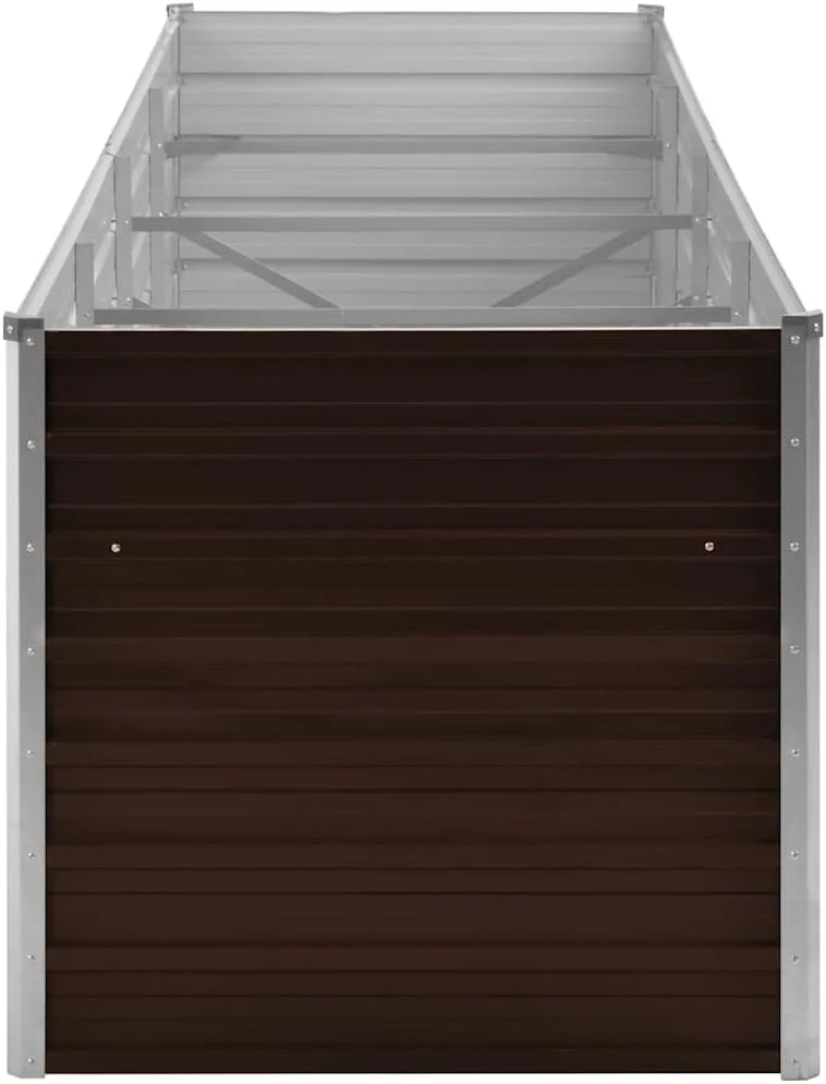 vidaXL Hochbeet Blumenkasten Pflanzkasten Pflanzkübel Blumenkübel Pflanztopf Blumentopf Gemüsebeet Pflanzbeet Braun 320x80x77cm Verzinkter Stahl – Bild 8