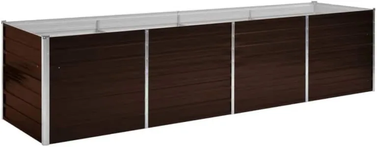 vidaXL Hochbeet Blumenkasten Pflanzkasten Pflanzkübel Blumenkübel Pflanztopf Blumentopf Gemüsebeet Pflanzbeet Braun 320x80x77cm Verzinkter Stahl – Bild 1