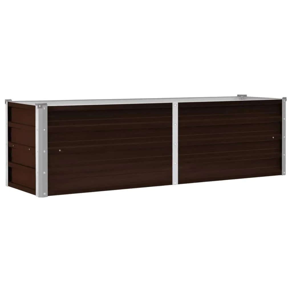 vidaXL Hochbeet Blumenkasten Pflanzkasten Pflanzkübel Blumenkübel Pflanztopf Blumentopf Gemüsebeet Pflanzbeet Braun 160x40x45cm Verzinkter Stahl - Bild 1