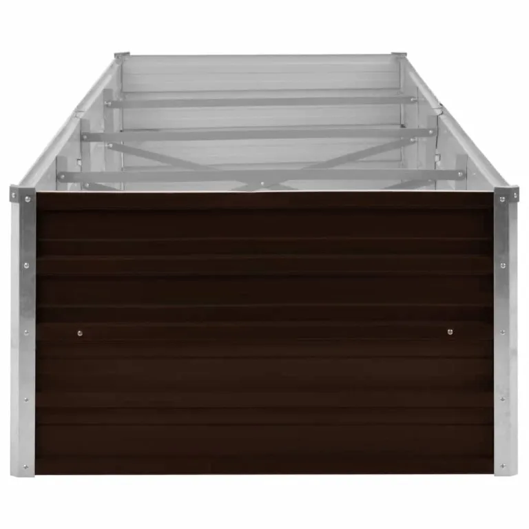 vidaXL Hochbeet Blumenkasten Pflanzkasten Pflanzkübel Blumenkübel Pflanztopf Blumentopf Gemüsebeet Pflanzbeet Braun 320x80x45cm Verzinkter Stahl – Bild 7