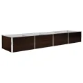 vidaXL Hochbeet Blumenkasten Pflanzkasten Pflanzkübel Blumenkübel Pflanztopf Blumentopf Gemüsebeet Pflanzbeet Braun 320x80x45cm Verzinkter Stahl - Thumbnail 1