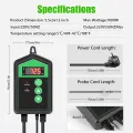 RIOGOO Digitaler Heizmattenthermostatregler für Samenkeimung, Reptilien und Brauen 68-108 ℉ - Thumbnail 7