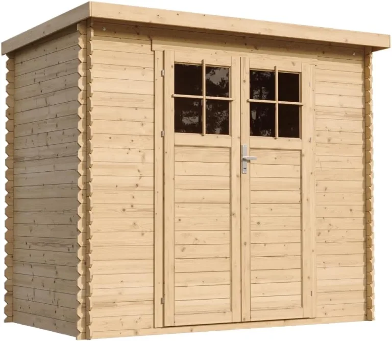Holzhaus Gartenhaus - Gartenschuppen Holz mit Boden Imprägnierte B239xL142xH200 cm/ 2,63 m2 Lagerschuppen für Garten - Fahrrad Schuppen - Hochwertige abschließbare Tür - TIMBELA M310F+M310G – Bild 1