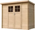 Holzhaus Gartenhaus - Gartenschuppen Holz mit Boden Imprägnierte B239xL142xH200 cm/ 2,63 m2 Lagerschuppen für Garten - Fahrrad Schuppen - Hochwertige abschließbare Tür - TIMBELA M310F+M310G - Thumbnail 3