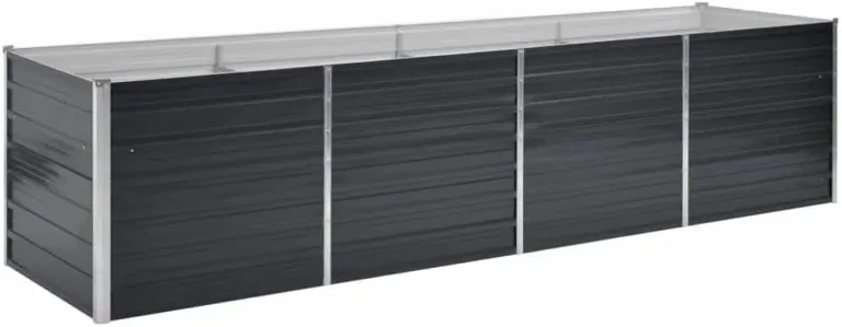 vidaXL Hochbeet Pflanzkübel Blumenkasten Garten Pflanzkasten Terrassen Gemüsebeet Gartenbeet Pflanzbeet Anthrazit 320x80x77cm Verzinkter Stahl – Bild 2