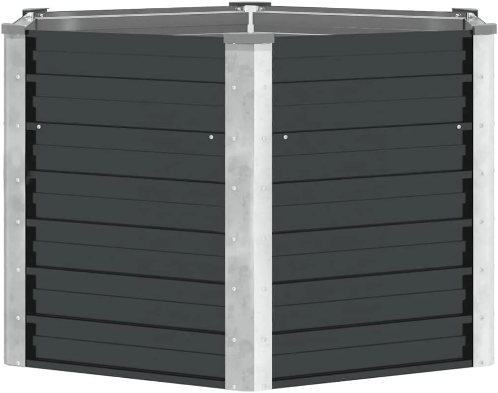 vidaXL Hochbeet Pflanzkübel Blumenkasten Garten Pflanzkasten Terrassen Gemüsebeet Gartenbeet Pflanzbeet Anthrazit 129x129x77cm Verzinkter Stahl - Bild 1
