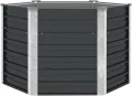vidaXL Hochbeet Pflanzkübel Blumenkasten Garten Pflanzkasten Terrassen Gemüsebeet Gartenbeet Pflanzbeet Anthrazit 129x129x77cm Verzinkter Stahl - Thumbnail 8